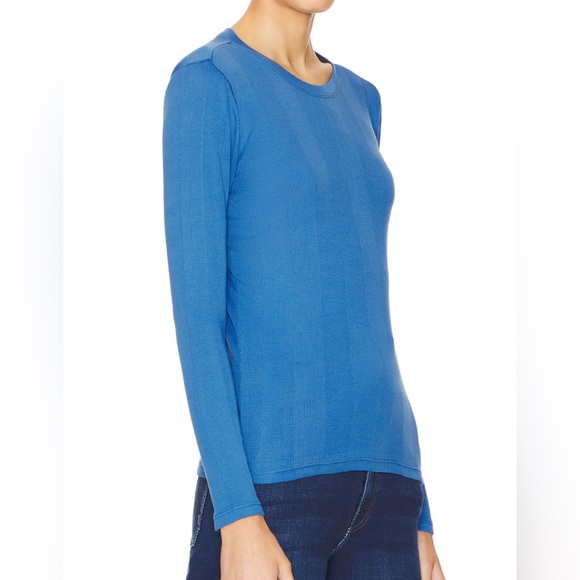 Goldie Long Sleeve Cotton Rib Tee Shirt in Riverside - Picture 2 of 6